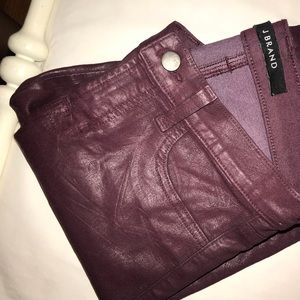 J brand purple leather pants